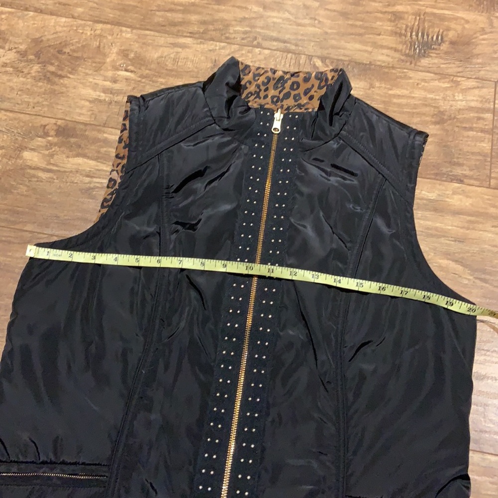 Spanner black with leopard print inside liner vest - Picture 10 of 10